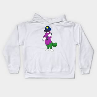 Eggplant as Police officer with Baton Kids Hoodie